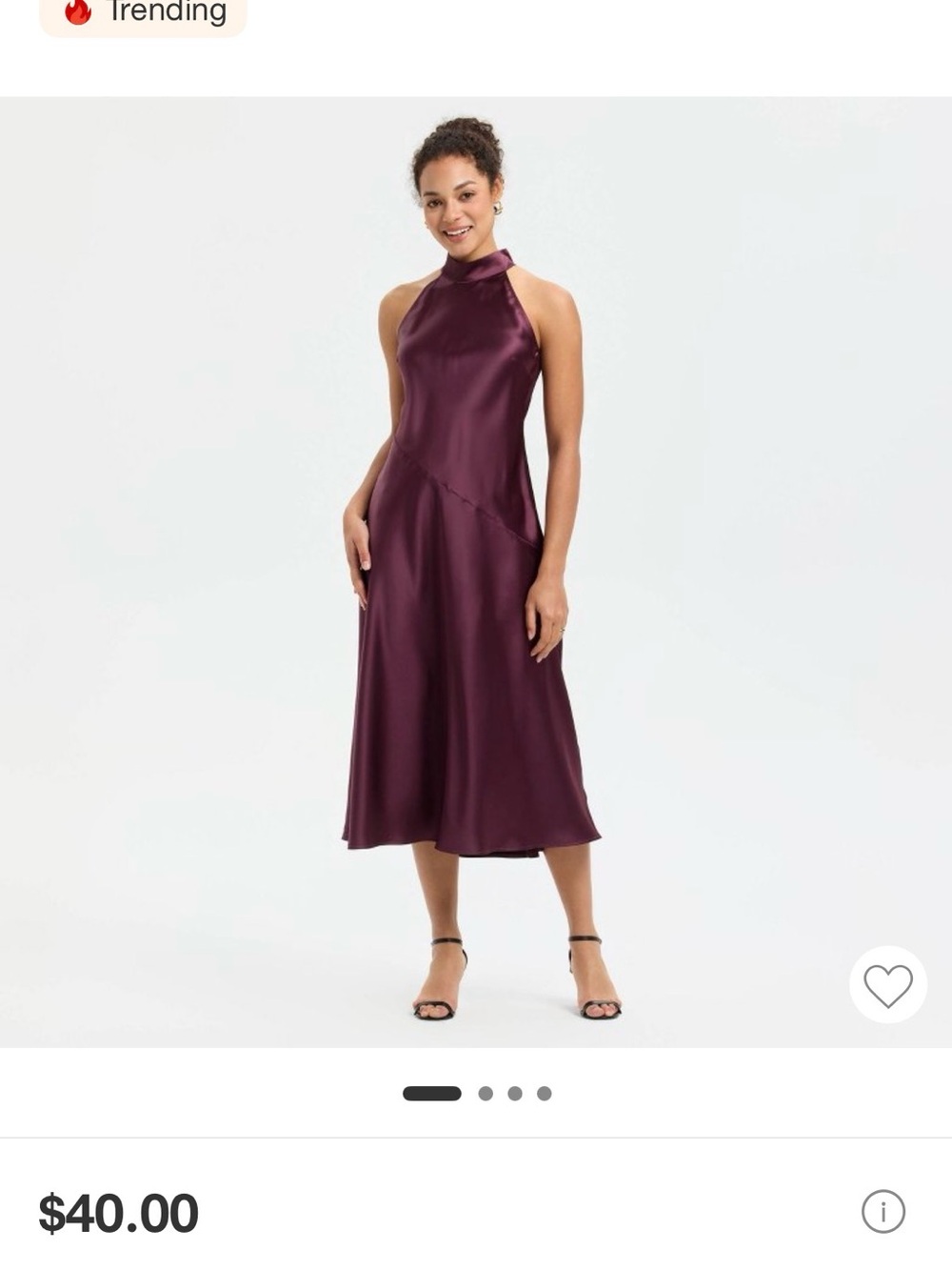 A new day Satin Halter Maxi Dress in Plum. Size M